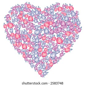 Big heart with many roses