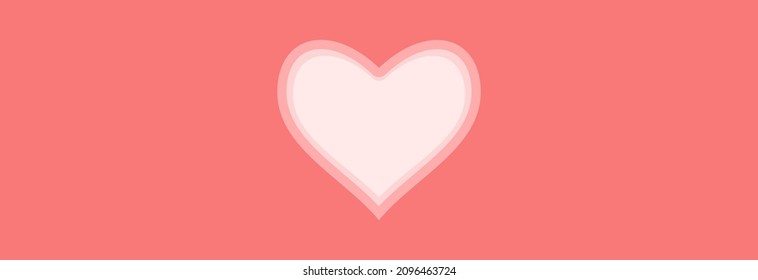 Big heart on a pink background and space for text. 