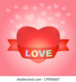 Big heart on pink, very nice symbol of love