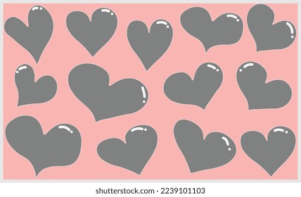 big heart with pink background vector.  hand drawn abstract illustration grunge elements. vector abstract object for design. pink background vector