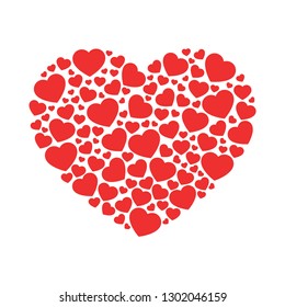 Big Heart Shape Filled Small Hearts Stock Vector (Royalty Free) 1302045526