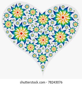 Big Heart Silhouette made of Rainbow Colors Mandalas