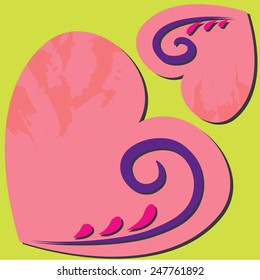 big heart with small heart - vector illustration