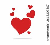 Big heart surrounded by small floating hearts, capturing the feeling of being in love. Ideal for love confessions, cute card designs, and social posts.