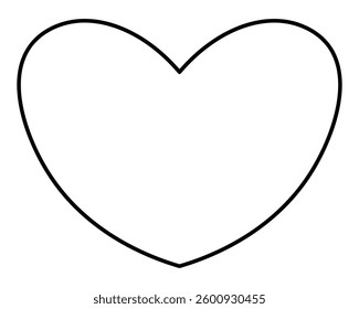 Big heart. Symbol of love. Sketch. Vector illustration. Hand drawn romantic sign. Doodle style. Outline on isolated white background. Coloring for kids. Idea for web design, invitation.