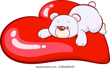 big heart with teddy bear