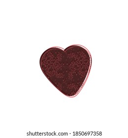 Gran corazón. Vector. Con adorno dibujado a mano. Elemento de San Valentín.