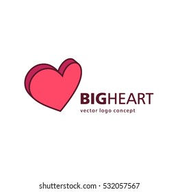 Big heart - vector logo design. Charity and philanthropy concept.  