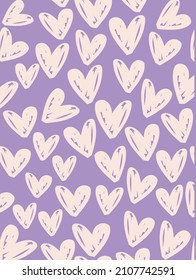 big hearts hot love valentines day seamless pattern amour pink vector heart with puple background