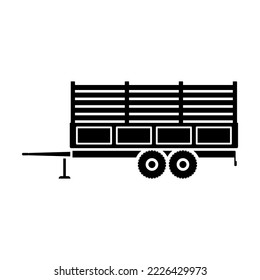 Motorhome Trailer Icon Black Silhouette Side Stock Vector (Royalty Free ...