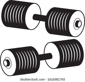Big Heavy Dumbbell Weights Isolated Vector