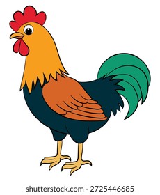 Gallina grande aislada en el fondo blanco
