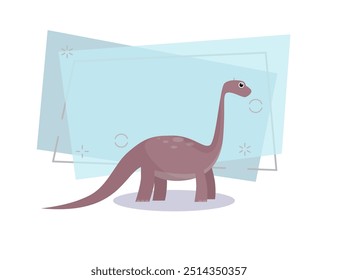 Grande ilustração herbívora de dinossauro. Criatura, colorida, animal. Conceito de natureza. A ilustração vetorial pode ser usada para tópicos como história, escola, livros infantis