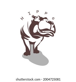 Big Hippopotamus Logo Design Vector