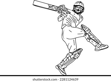 The Big Hitter: A Cartoon Sketch of a Professional Batsman Playing the Pull and Hook Shot, Cartoon Sketch of a Professional Batsman: Dominating with the Pull and Hook Shot