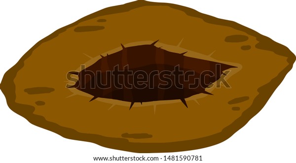 Big Hole Ground Brown Dry Soil Stock Vector Royalty Free 1481590781