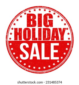 Big holiday sale grunge rubber stamp on white background, vector illustration