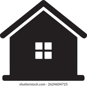 A big home with plants icon silhouette on white background