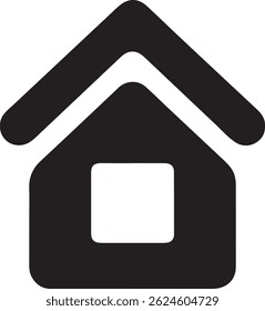 A big home with plants icon silhouette on white background