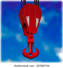 Big hook for heavy lift operation. Vector illustration.