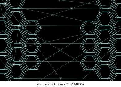 Un gran banner horizontal con formas geométricas y resaltados con un contorno editable. El chip. Inteligencia artificial.