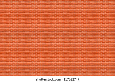 Big horizontal brown brick wall, vector eps10 illustration