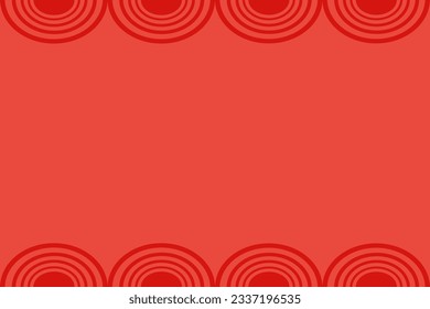 Big horizontal Red banner with space for text with traditional Chinese Ornament. Poster with copy space. Vector Art. China card.