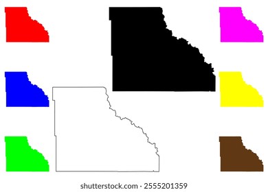 Big Horn County, State of Wyoming (U.S. county, United States of America, US) map vector illustration, scribble sketch Big Horn map