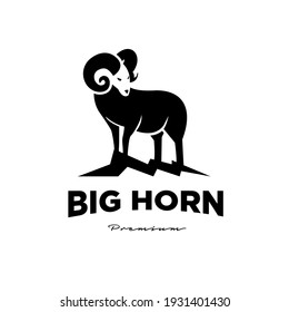 Big Horn Rams, Goat, Sheep, Lamb Logo Silhouette - Mammal, Animal Vector Badge Vector Illustration Design For Business, Sport, Team, Outdoor Logo Design