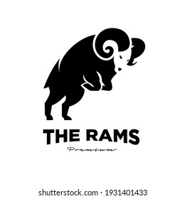 big horn rams, goat, sheep, lamb logo silhouette - mammal, animal vector badge vector illustration design for business, sport, team, outdoor logo design