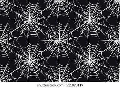 Big horrible full white web snare on dark backdrop. Freehand outline black ink hand drawn picture object sketchy in art scribble retro style pen on paper. Closeup view