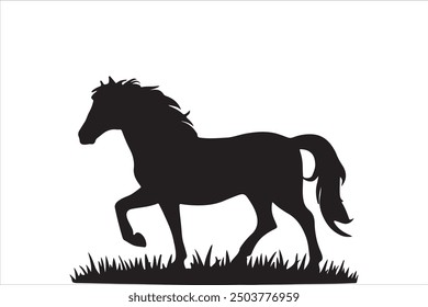 Big horse silhouette hind legs vector illustration design