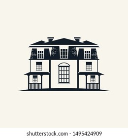 big house flat black white