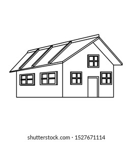 big house icon over white background, vector illustration