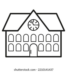 Big House Icon. Traditional Design. Vector Illustration. Stock Image. 