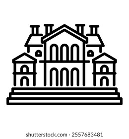 Big house line icon with editable stroke