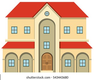 Gran casa con muchas ilustraciones de ventanas