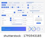 Big, huge, enhanced ui kit for web design, mobile apps with the different buttons, graphics, diagramms, menu, search, tabs and other. 
