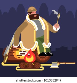 Big Hunter near fire