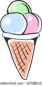 Großes Eis, Illustration, Vektorillustration auf weißem Hintergrund.