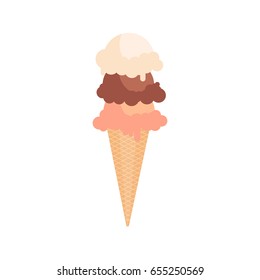 Big ice creams and popsicles icon. Cartoon ice cream food. Vector art illustration isolated on white
