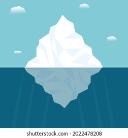 Big iceberg, illustration, vector on a white background.