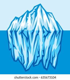 big iceberg in the sea vector illustration