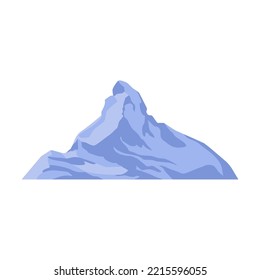 Big Iceberg Vector Illustration. Icy Mountain Isolated On White Background. Landscape Element Design