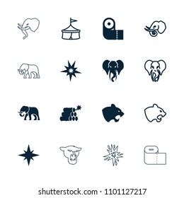 Big icon. collection of 16 big filled and outline icons such as panther, elephant, paper towel, dynamite, explosion, explode. editable big icons for web and mobile.
