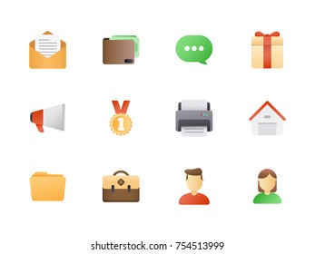 Big icon set. Colored semi flat icons pack for awesome and style web or mobile app design.