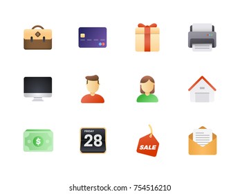 Big icon set. Colored semi flat icons pack for awesome and style web or mobile app design.