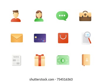 Big icon set. Colored semi flat icons pack for awesome and style web or mobile app design.