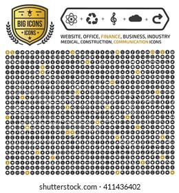Big Icon set design, Universal, Website icon, Construction, Business, Finance, Medical icons, clean vector