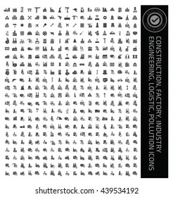 Big icon set,construction icon,factory icon,industry icon,engineering icon,logistic icon,pollution icon,vector